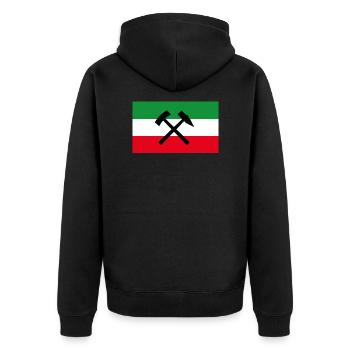 NRW Flag Mining - Unisex Premium Organic Zip Hoodie - black - Back - Nico (187cm)