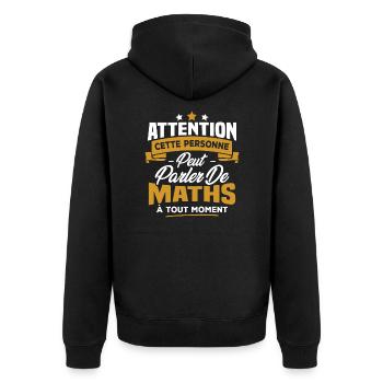 Cette personne peut parler de maths à tout moment - Veste à capuche bio Premium Unisexe - noir - Dos - Nico (187cm)