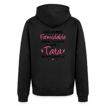 Une femme formidable donne une tata exceptionnelle - Veste à capuche bio Premium Unisexe - noir - Dos - Nico (187cm)