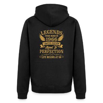 Les légendes sont nées en 1966 édition limitée - Veste à capuche bio Premium Unisexe - noir - Dos - Nico (187cm)