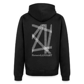 FarmersLANDART Farmer Tractor Farmer Valentine's Day - Unisex Premium Organic Zip Hoodie - black - Back - Nico (187cm)