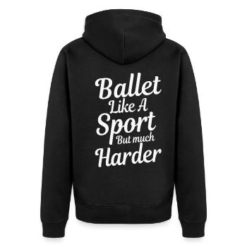 Elegante Balletttänzerin Mit Anmutigen Bewegungen - Unisex Premium Bio Zip Hoodie - Schwarz - Hinten - Nico (187cm)