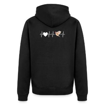 Heart Rate / My Heartbeat Zebra Finches Finches - Unisex Premium Organic Zip Hoodie - black - Back - Nico (187cm)