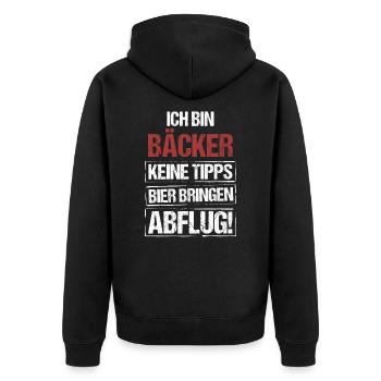 Je suis boulanger - apportez de la bière et décollez - Veste à capuche bio Premium Unisexe - noir - Dos - Nico (187cm)