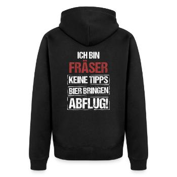 I'm a miller - bring beer and take off - Unisex Premium Organic Zip Hoodie - black - Back - Nico (187cm)
