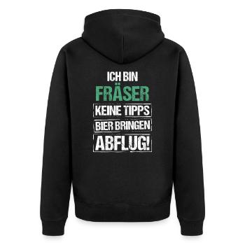 Je suis fraise - apportez de la bière et partez - Veste à capuche bio Premium Unisexe - noir - Dos - Nico (187cm)