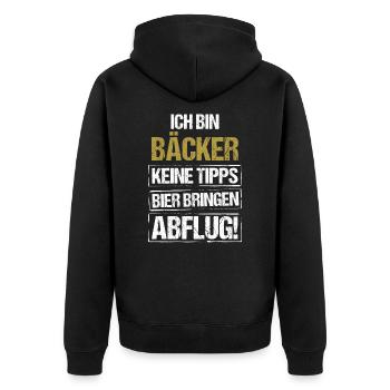 Je suis boulanger - apporte de la bière et pars - Veste à capuche bio Premium Unisexe - noir - Dos - Nico (187cm)