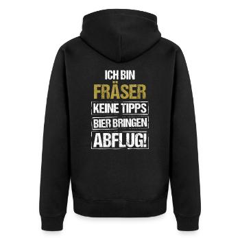 I'm a miller - bring beer and take off - Unisex Premium Organic Zip Hoodie - black - Back - Nico (187cm)
