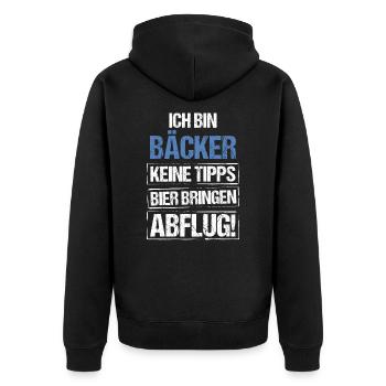 Je suis boulanger - apportez de la bière et partez - Veste à capuche bio Premium Unisexe - noir - Dos - Nico (187cm)