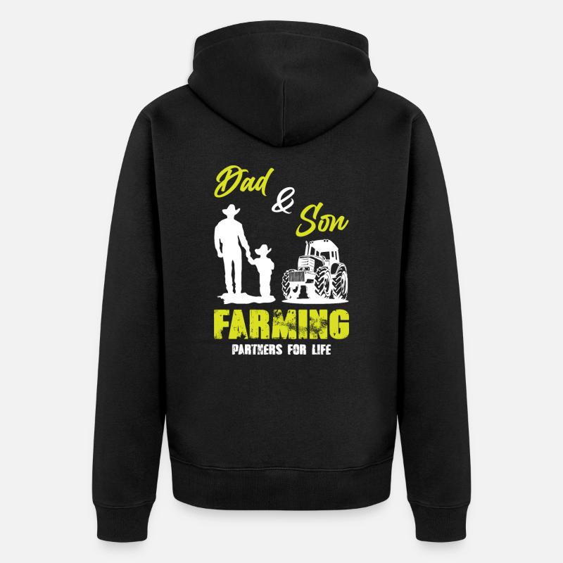 Papa et fils Farming - Veste à capuche bio Premium Unisexe - noir