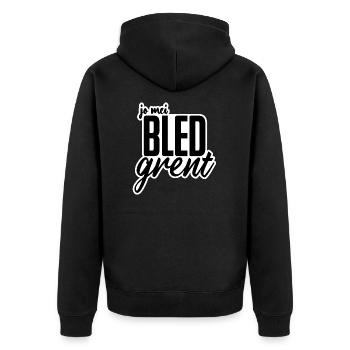 Bled grent - Unisex Premium Bio Zip Hoodie - Schwarz - Hinten - Nico (187cm)