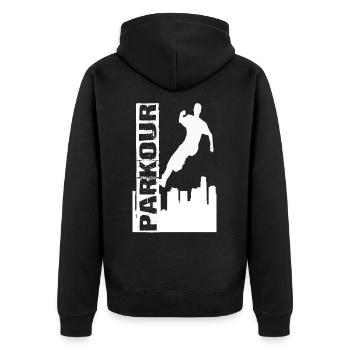 Le parkour - Veste à capuche bio Premium Unisexe - noir - Dos - Nico (187cm)