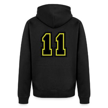 11 symbole de nombre - Veste à capuche bio Premium Unisexe - noir - Dos - Nico (187cm)