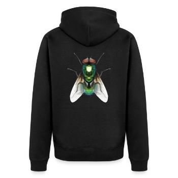Fly - Unisex Premium Organic Zip Hoodie - black - Back - Nico (187cm)