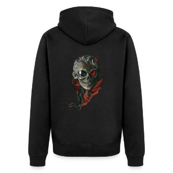 Professor Halloween - Unisex Premium Bio Zip Hoodie - Schwarz - Hinten - Nico (187cm)