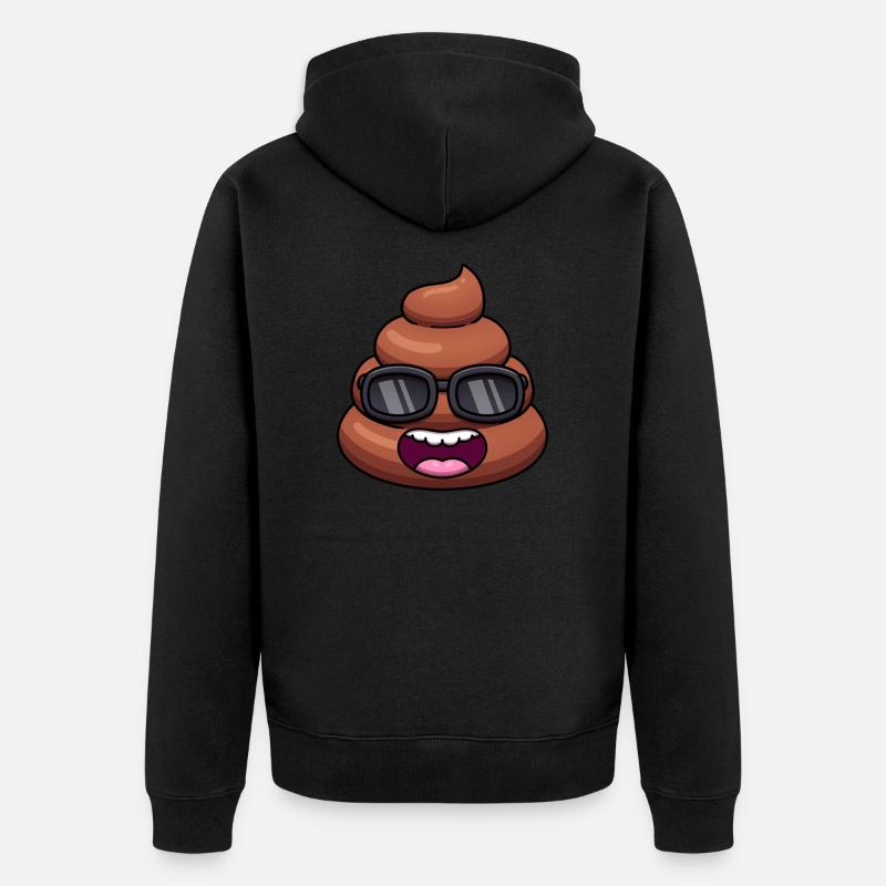 Cooles Stück Scheiße - Unisex Premium Bio Zip Hoodie - Schwarz