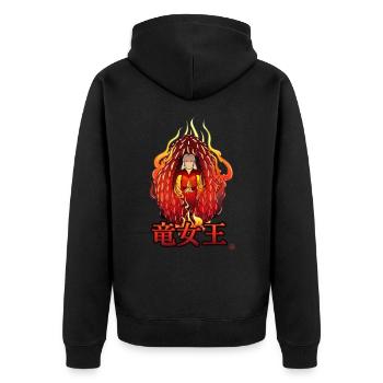 Königin der Drachen - Unisex Premium Bio Zip Hoodie - Schwarz - Hinten - Nico (187cm)