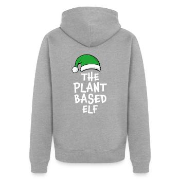 L’elfe à base de plantes - Veste à capuche bio Premium Unisexe - gris chiné - Dos - Nico (187cm)