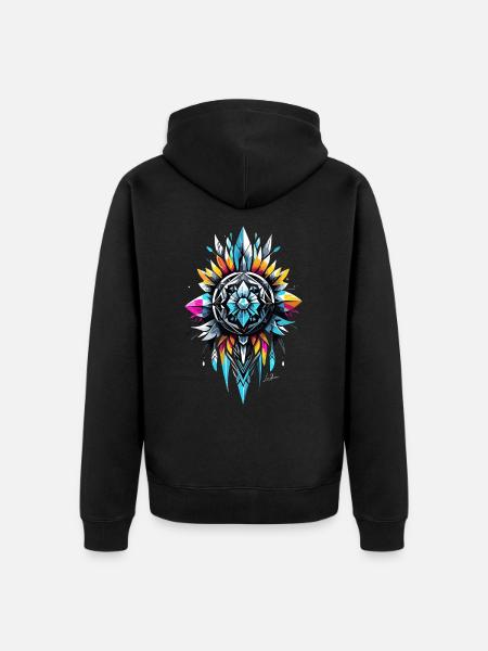 Geometrisches Stammessymbol - Unisex Premium Bio Zip Hoodie - Schwarz