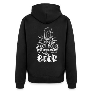 GOOD BEER MOOD DRINK BARBECUE GAME GRILL MOTIF - Unisex Premium Organic Zip Hoodie - black - Back - Nico (187cm)