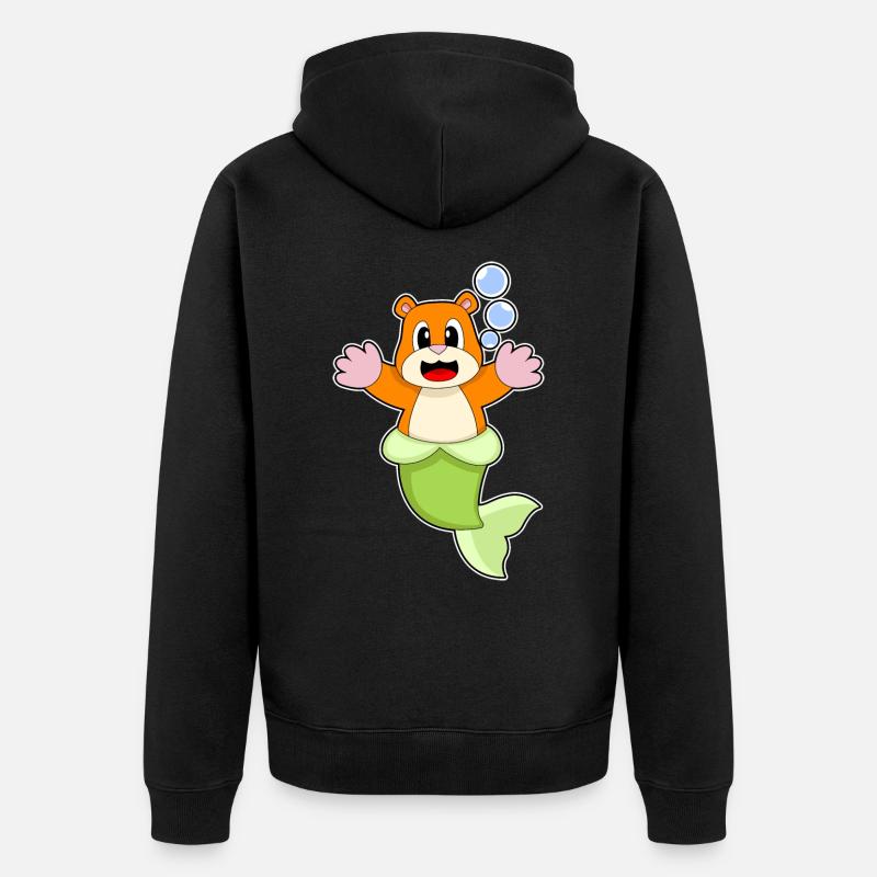 Hamster Sirène - Veste à capuche bio Premium Unisexe - noir