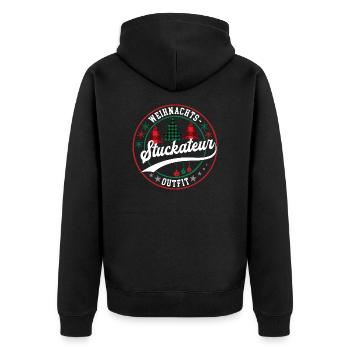 Stuckateur Weihnachten Gipser Verputzer Trockenbau - Unisex Premium Bio Zip Hoodie - Schwarz - Hinten - Nico (187cm)