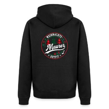 Maurer Weihnachten Betonbauer Meister Azubi XMAS - Unisex Premium Bio Zip Hoodie - Schwarz - Hinten - Nico (187cm)