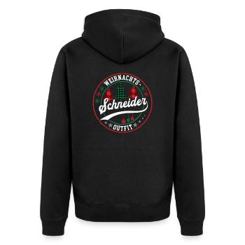 Schneider Weihnachten Schneiderei Meister Xmas - Unisex Premium Bio Zip Hoodie - Schwarz - Hinten - Nico (187cm)