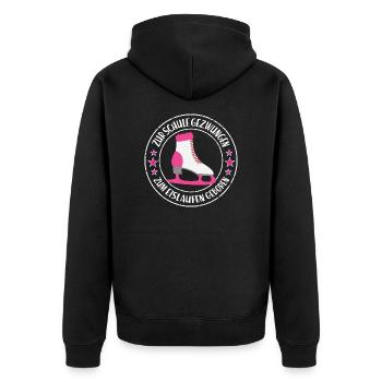 Zur Schule gezwungen zum Eislaufen geboren Eislauf - Unisex Premium Bio Zip Hoodie - Schwarz - Hinten - Nico (187cm)