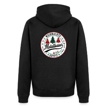 Metallbauer Weihnachtsgeschenk Weihnachten - Unisex Premium Bio Zip Hoodie - Schwarz - Hinten - Nico (187cm)