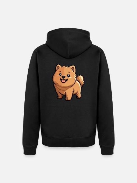 Chow Chow Dog Cute - Unisex Premium Organic Zip Hoodie - black
