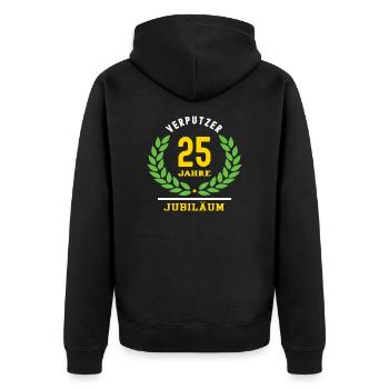 Verputzer Jubiläum 25 Jahre 25 jähriges Jubilaeum - Unisex Premium Bio Zip Hoodie - Schwarz - Hinten - Nico (187cm)