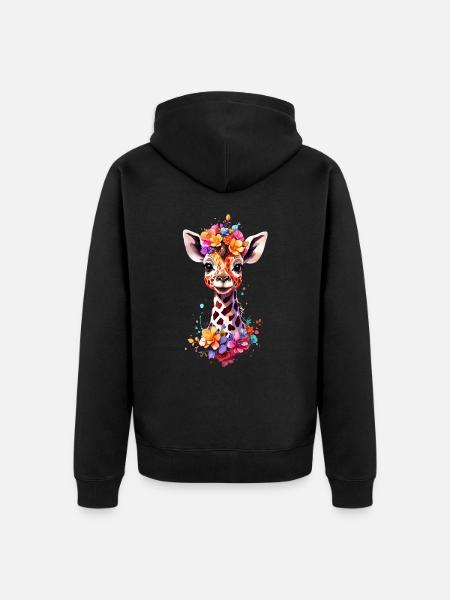 Giraffe V1 24 36 - Unisex Premium Bio Zip Hoodie - Schwarz
