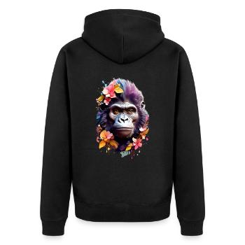 Gorille V1 24 10 - Veste à capuche bio Premium Unisexe - noir - Dos - Nico (187cm)