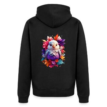 Vogel Bird V1 24 15 - Unisex Premium Organic Zip Hoodie - black - Back - Nico (187cm)