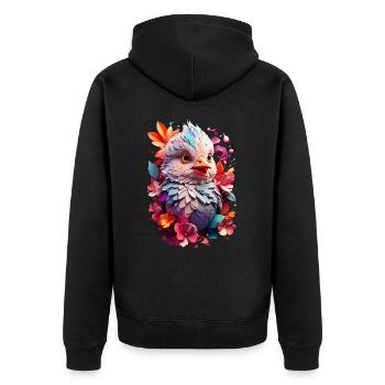 Vogel Bird V1 24 08 - Unisex Premium Organic Zip Hoodie - black - Back - Nico (187cm)