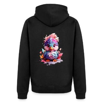 Vogel Bird V1 24 02 - Unisex Premium Organic Zip Hoodie - black - Back - Nico (187cm)