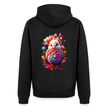 Vogel Bird V1 24 03 - Unisex Premium Organic Zip Hoodie - black - Back - Nico (187cm)
