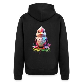 Vogel Bird V1 24 11 - Unisex Premium Organic Zip Hoodie - black - Back - Nico (187cm)