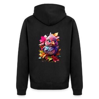 Vogel Bird V1 24 07 - Unisex Premium Organic Zip Hoodie - black - Back - Nico (187cm)