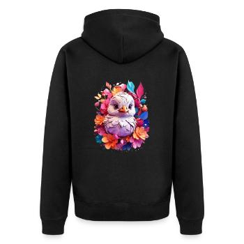 Vogel Bird V1 24 17 - Unisex Premium Organic Zip Hoodie - black - Back - Nico (187cm)