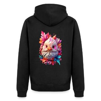 Vogel Bird V1 24 19 - Unisex Premium Organic Zip Hoodie - black - Back - Nico (187cm)