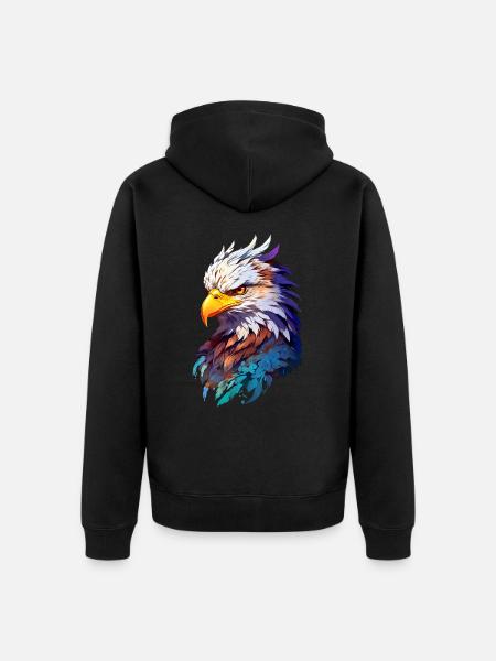 Adler Eagle V24 06 - Unisex Premium Organic Zip Hoodie - black