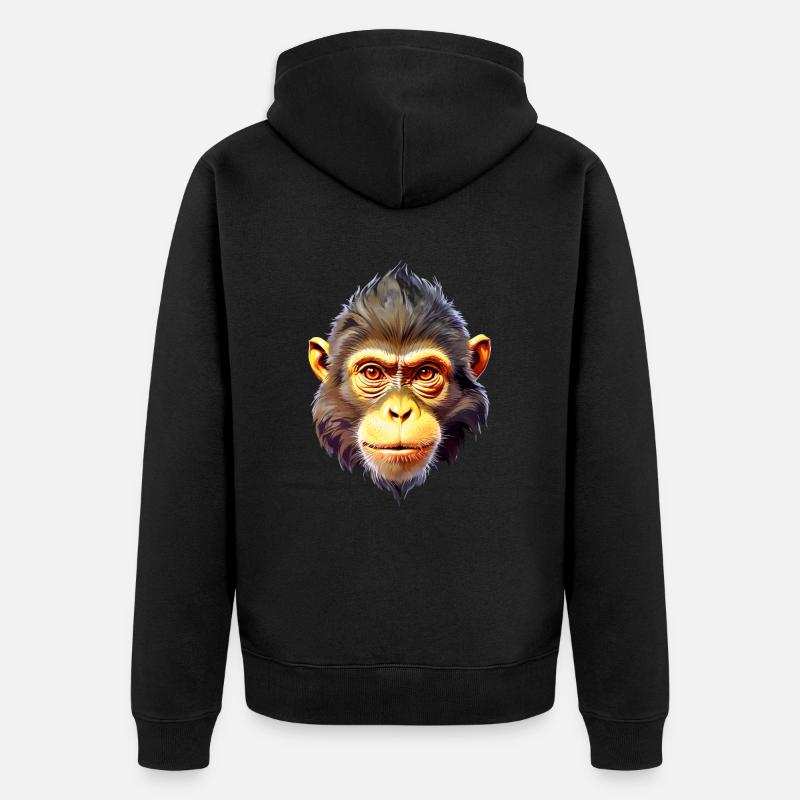 Singe V24 05 - Veste à capuche bio Premium Unisexe - noir