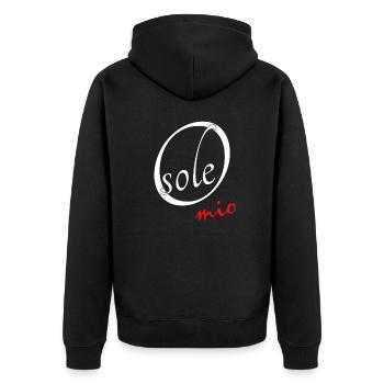 O sole mio - Unisex Premium Bio Zip Hoodie - Schwarz - Hinten - Nico (187cm)