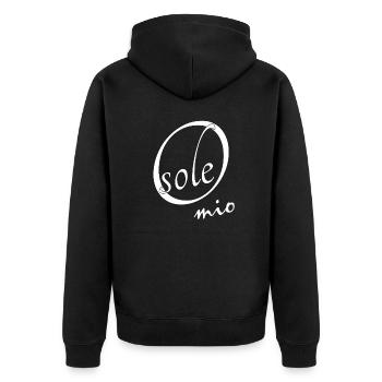 O sole mio - Unisex Premium Bio Zip Hoodie - Schwarz - Hinten - Nico (187cm)
