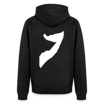 Drapeau de la carte de la Somalie - Veste à capuche bio Premium Unisexe - noir - Dos - Nico (187cm)