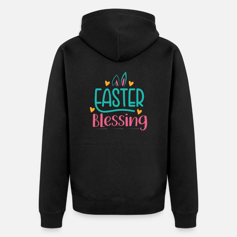 Happy Easter Easter Blessing - Unisex Premium Organic Zip Hoodie - black