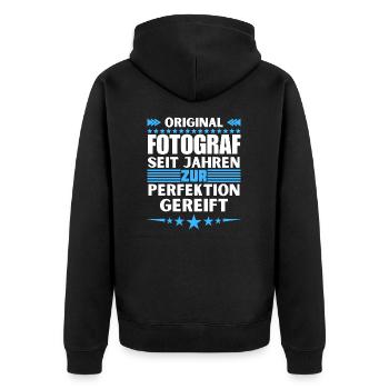 Photographe mûri à la perfection - Veste à capuche bio Premium Unisexe - noir - Dos - Nico (187cm)