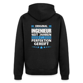 Ingénieur mûri à la perfection - Veste à capuche bio Premium Unisexe - noir - Dos - Nico (187cm)